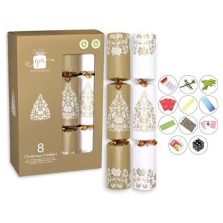 Giftmaker Christmas Crackers dorati "Alberi di Natale" 8pz