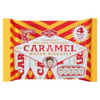 Tunnock's Biscotti Wafer con Cioccolato e Caramello 4pz
