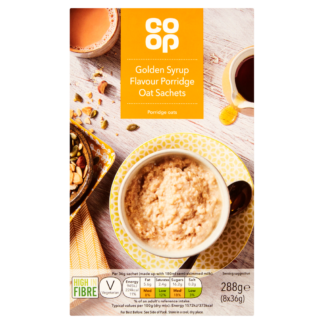 Co-op Bustine di Porridge d'Avena al Gusto di Golden Syrup 8 x 36 g (288 g)